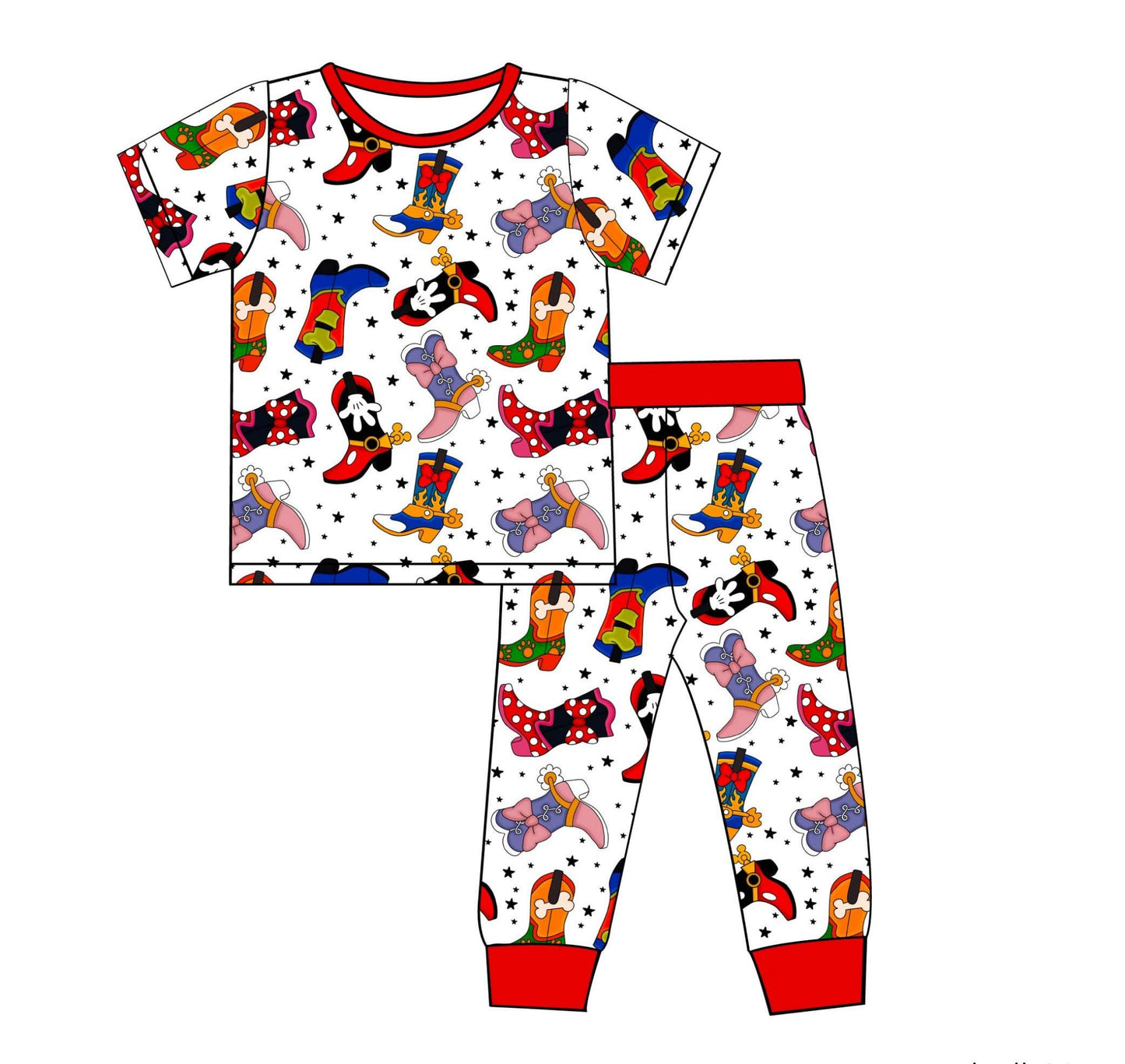 Character Cowgirl Bamboo Short Sleeve/Pant Set