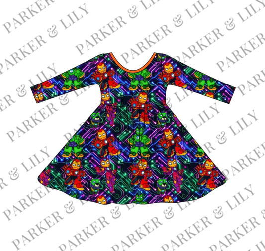 The Awesome Friends Bamboo Long Sleeve Twirl Dress