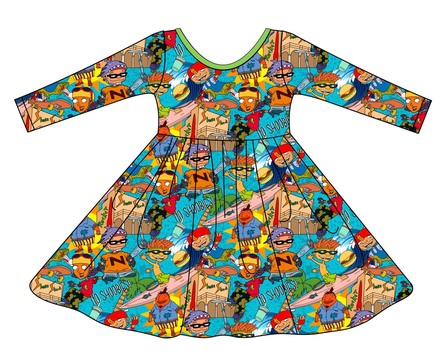 RP Bamboo Long Sleeve Twirl Dress