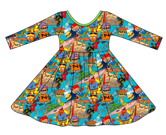 RP Bamboo Long Sleeve Twirl Dress