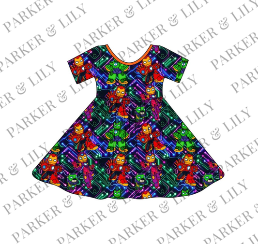The Awesome Friends Bamboo Short Sleeve Twirl Dress