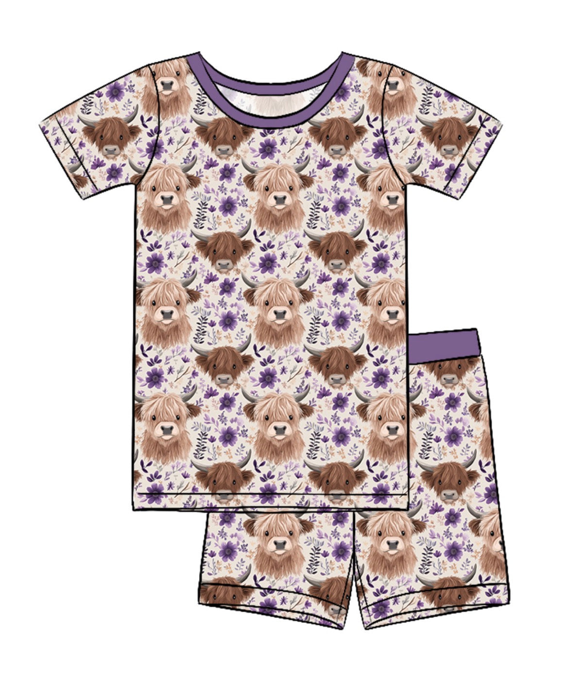 Highland Cow Short Set